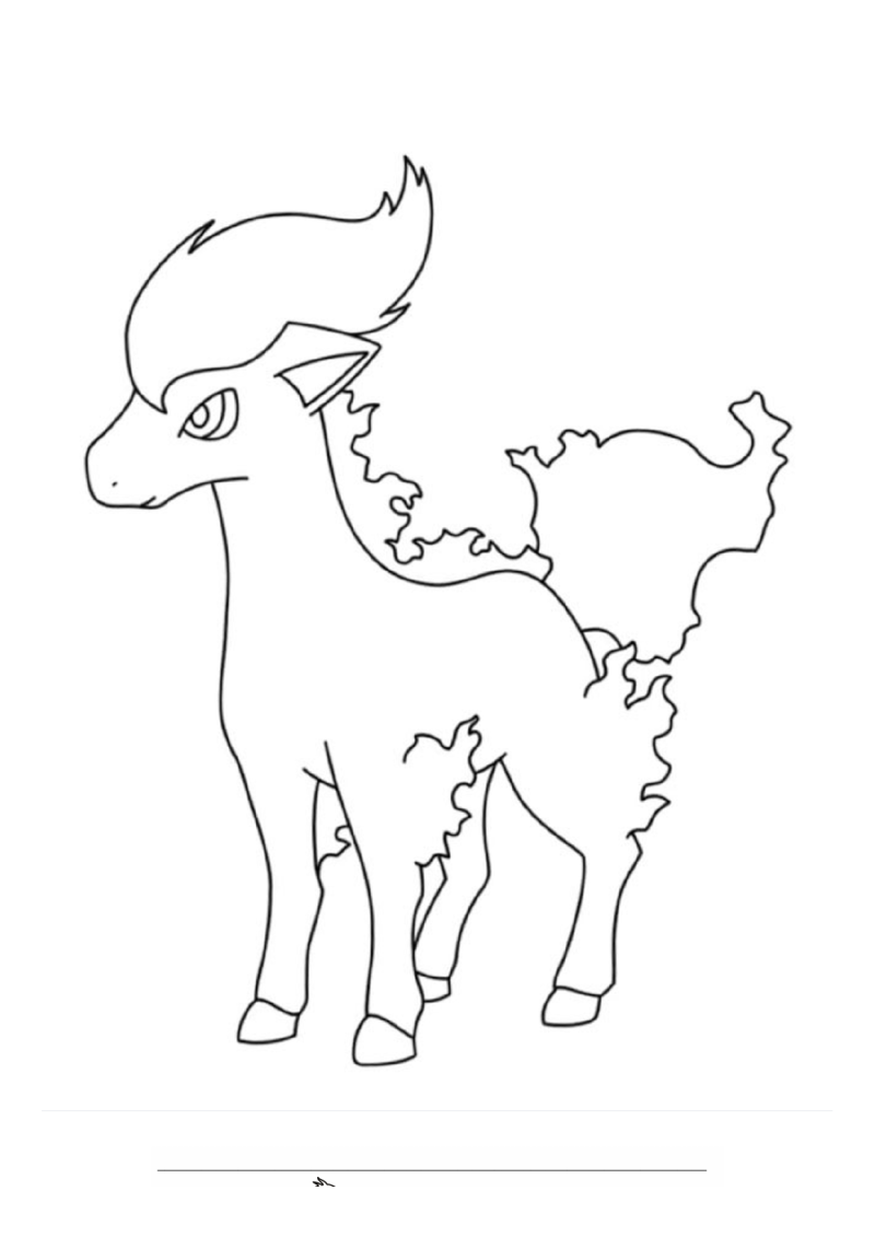 Ponyta Kleurplaat — gratis kleurplaat