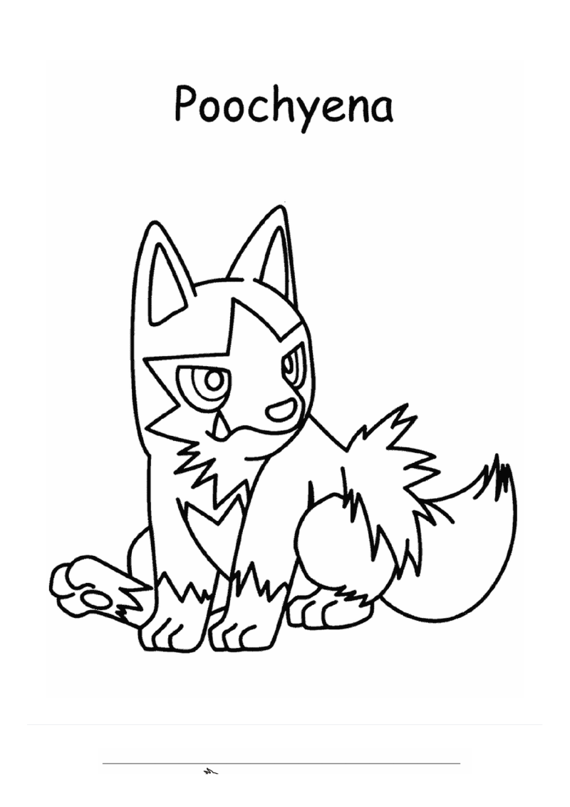 Poochyena Kleurplaat — gratis kleurplaat printen