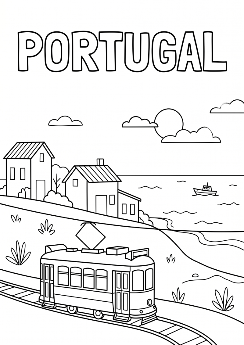 Portugal Kleurplaat — gratis kleurplaat printen