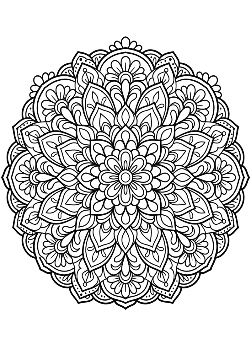 Premium Bloemenmandala Kleurplaat — gratis kleurplaat printen