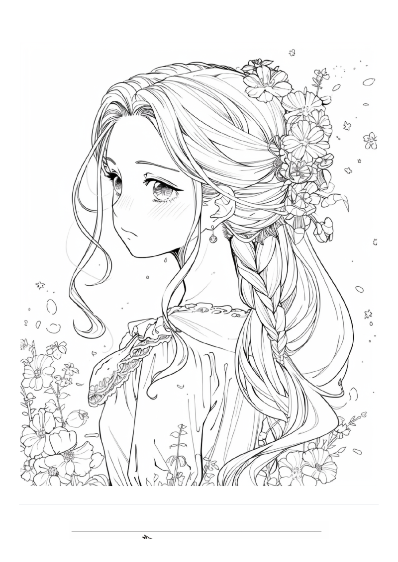 Prinses 7 Kleurplaat — gratis kleurplaat