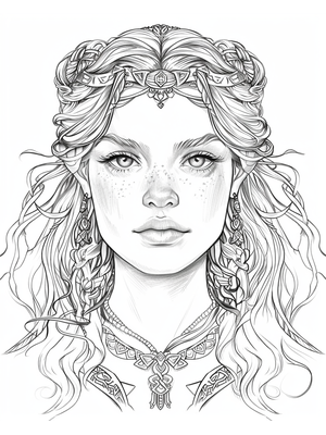 Prinses Celtic Kleurplaat — gratis kleurplaat