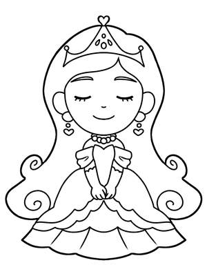 Prinses Cinderella 4 Kleurplaat — gratis kleurplaat