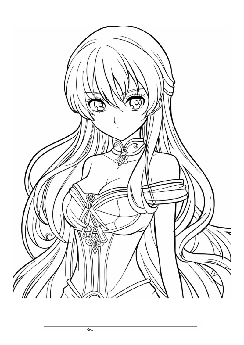 Prinses Anime Harnas Kleurplaat — gratis kleurplaat printen