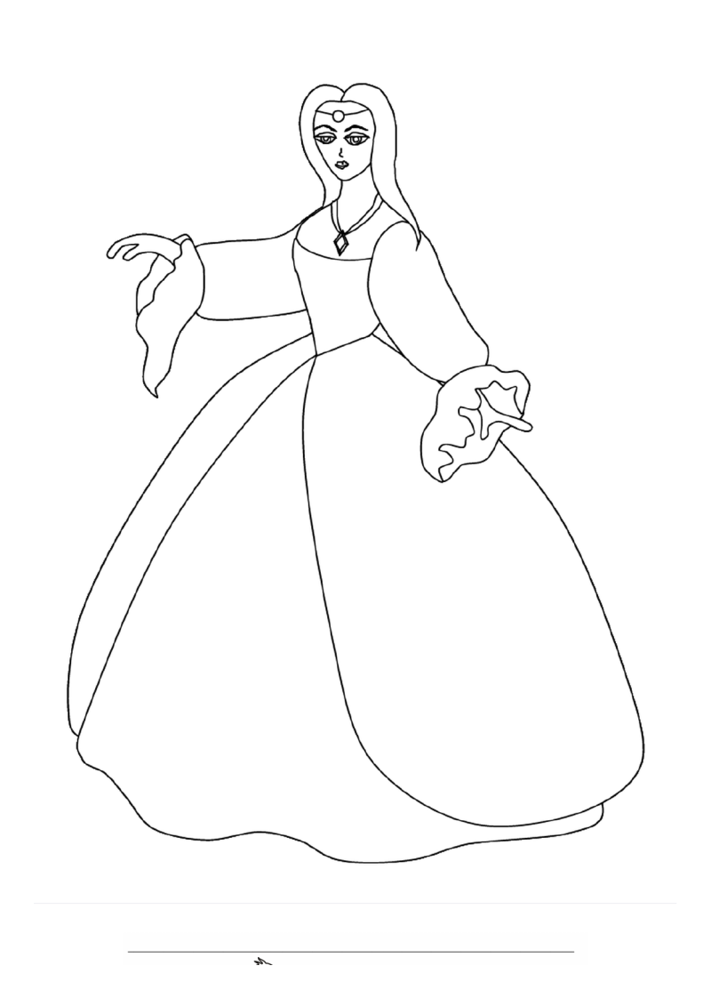 Prinses Lady Kleurplaat — gratis kleurplaat