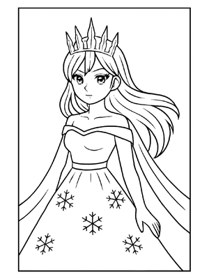 Prinses Simple Ice Kleurplaat — gratis kleurplaat
