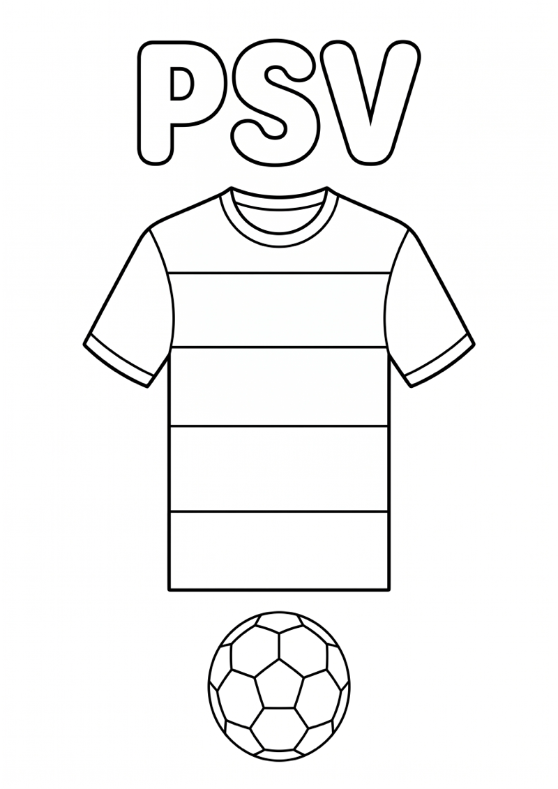 Psv Voetbalshirt Kleurplaat — gratis kleurplaat