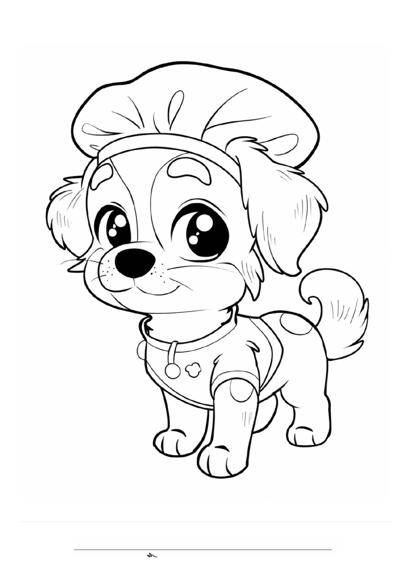 Puppy Kok Kleurplaat — gratis kleurplaat