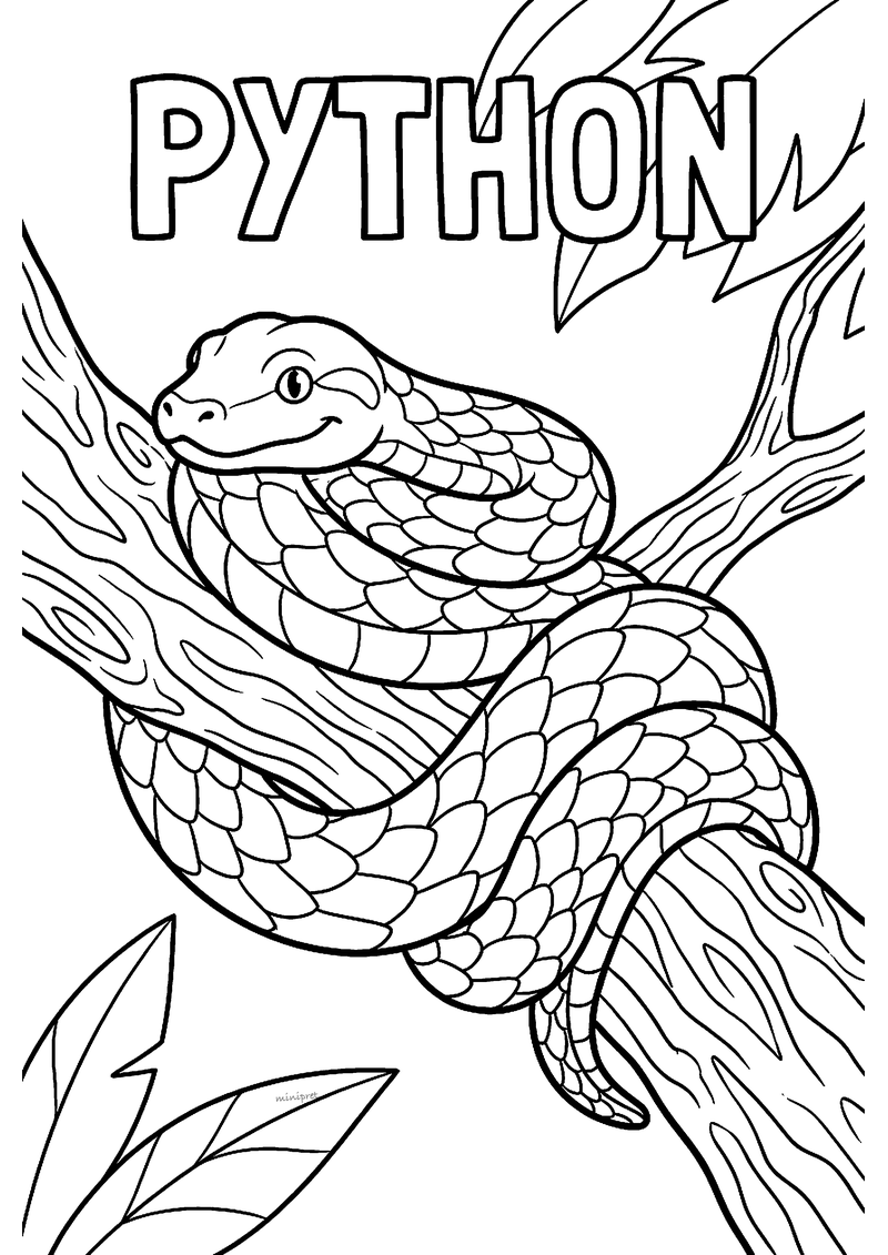 Python om een tak kleurplaat