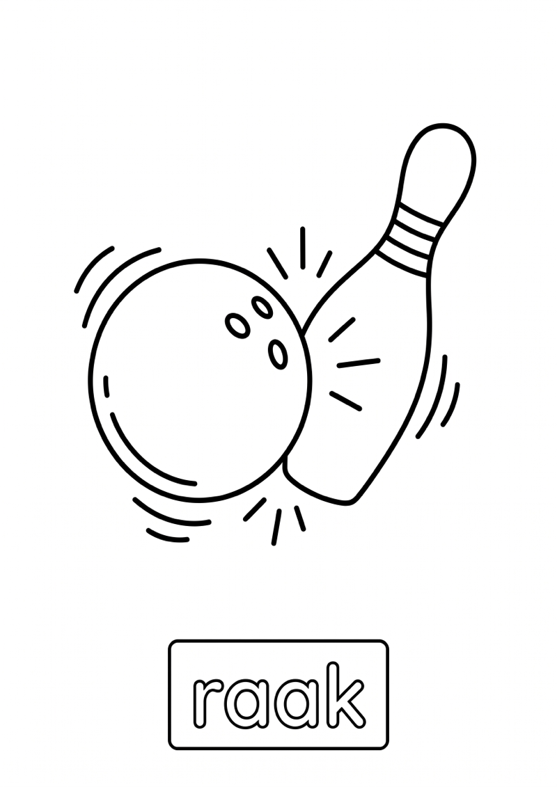Raak Woordkaart Kleurplaat — gratis kleurplaat
