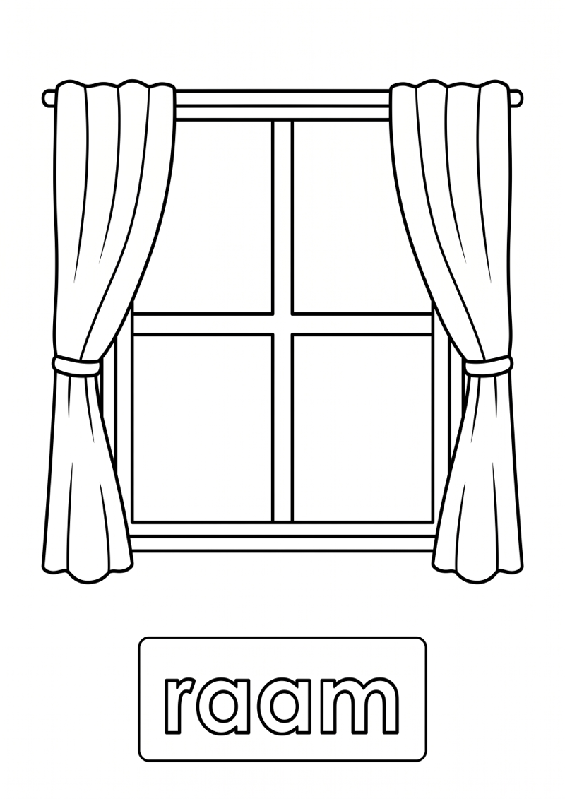 Raam Woordkaart Kleurplaat — gratis kleurplaat
