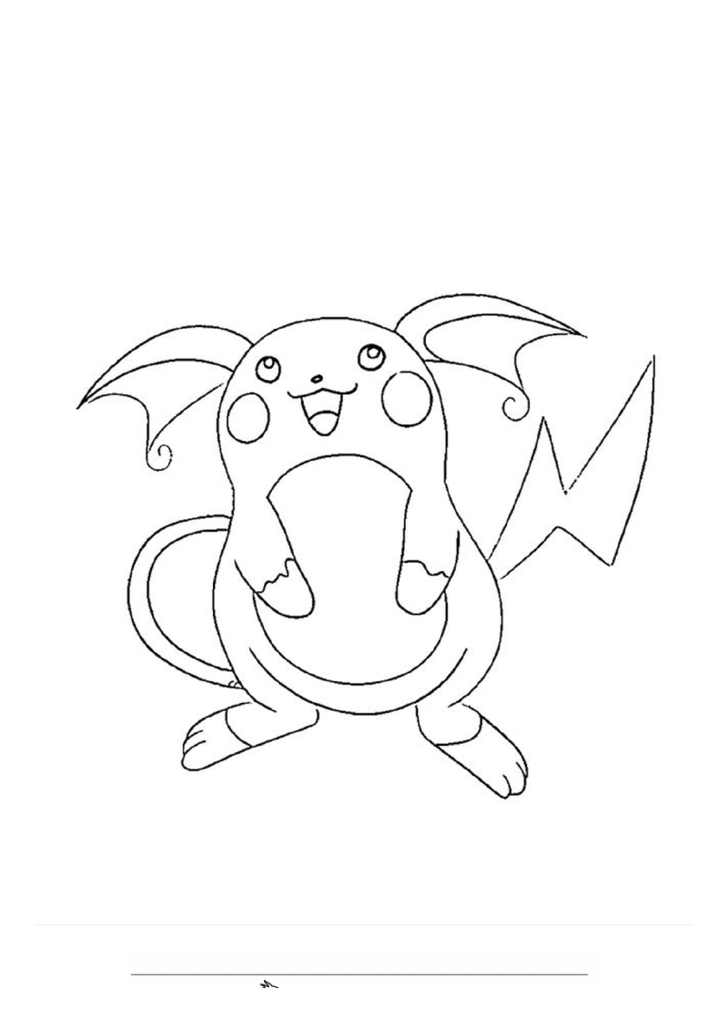 Raichu Kleurplaat — gratis kleurplaat