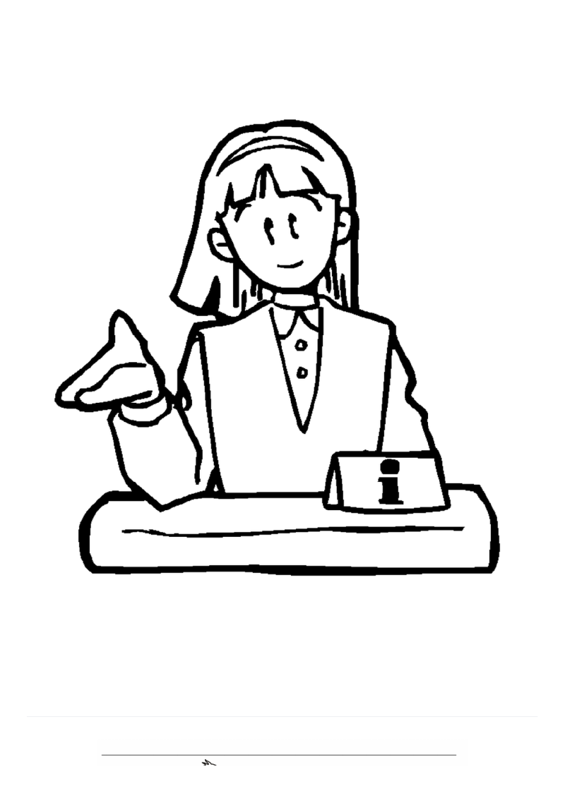 Receptionist Informatiebalie Kleurplaat