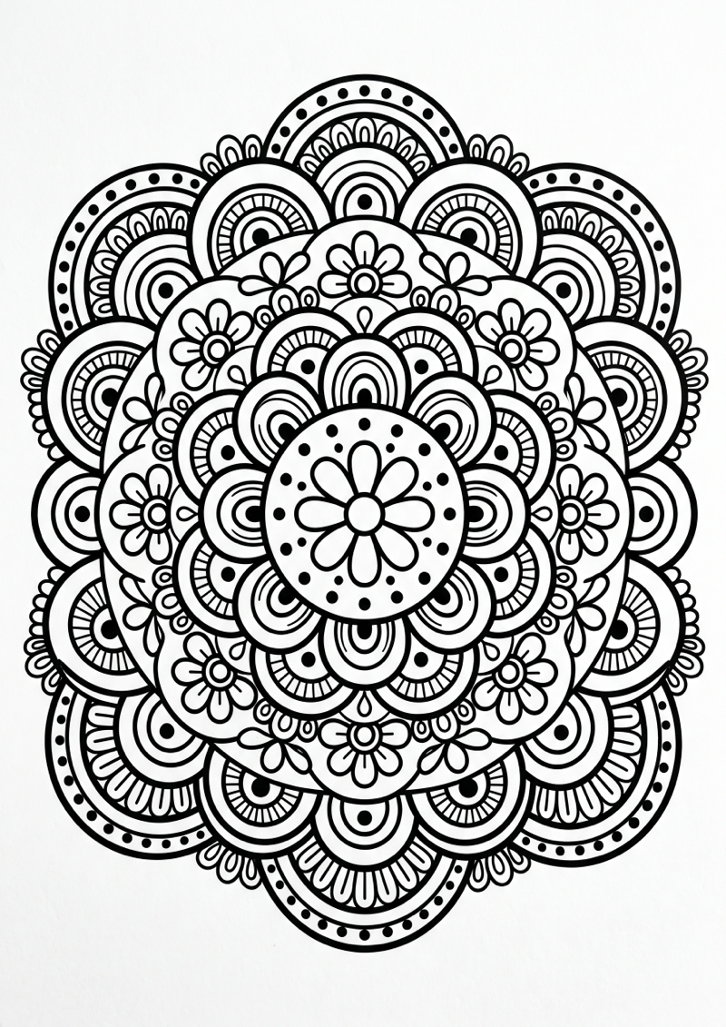 Regenboog Boogjes Mandala Kleurplaat — gratis kleurplaat printen