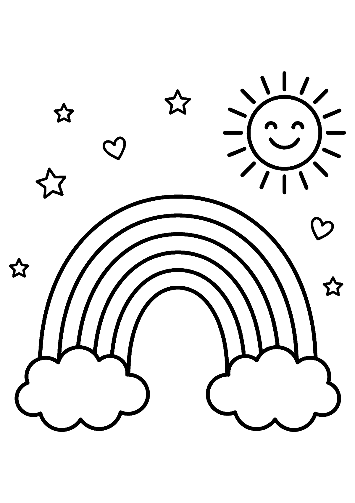 Regenboog kleurplaat — gratis kleurplaat