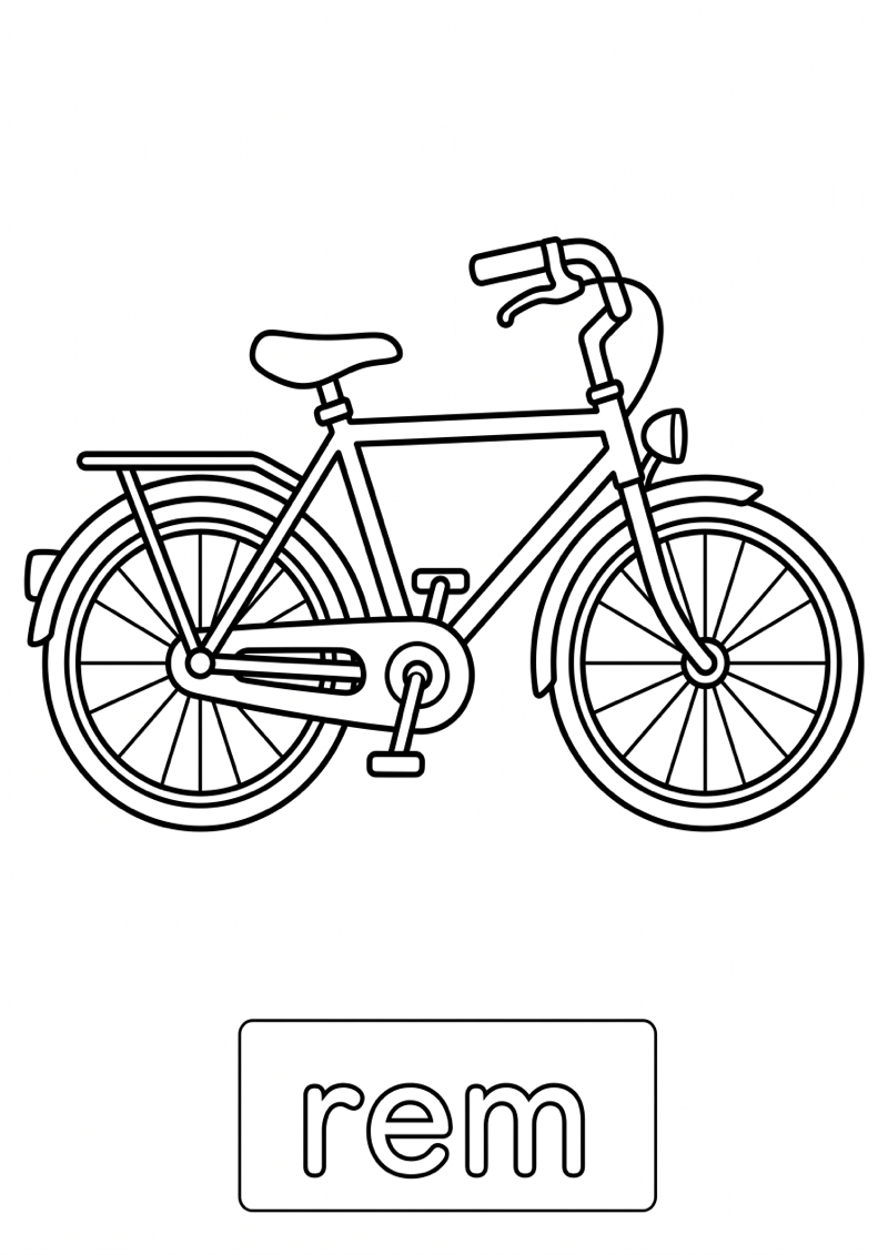 Rem Woordkaart Kleurplaat — gratis kleurplaat