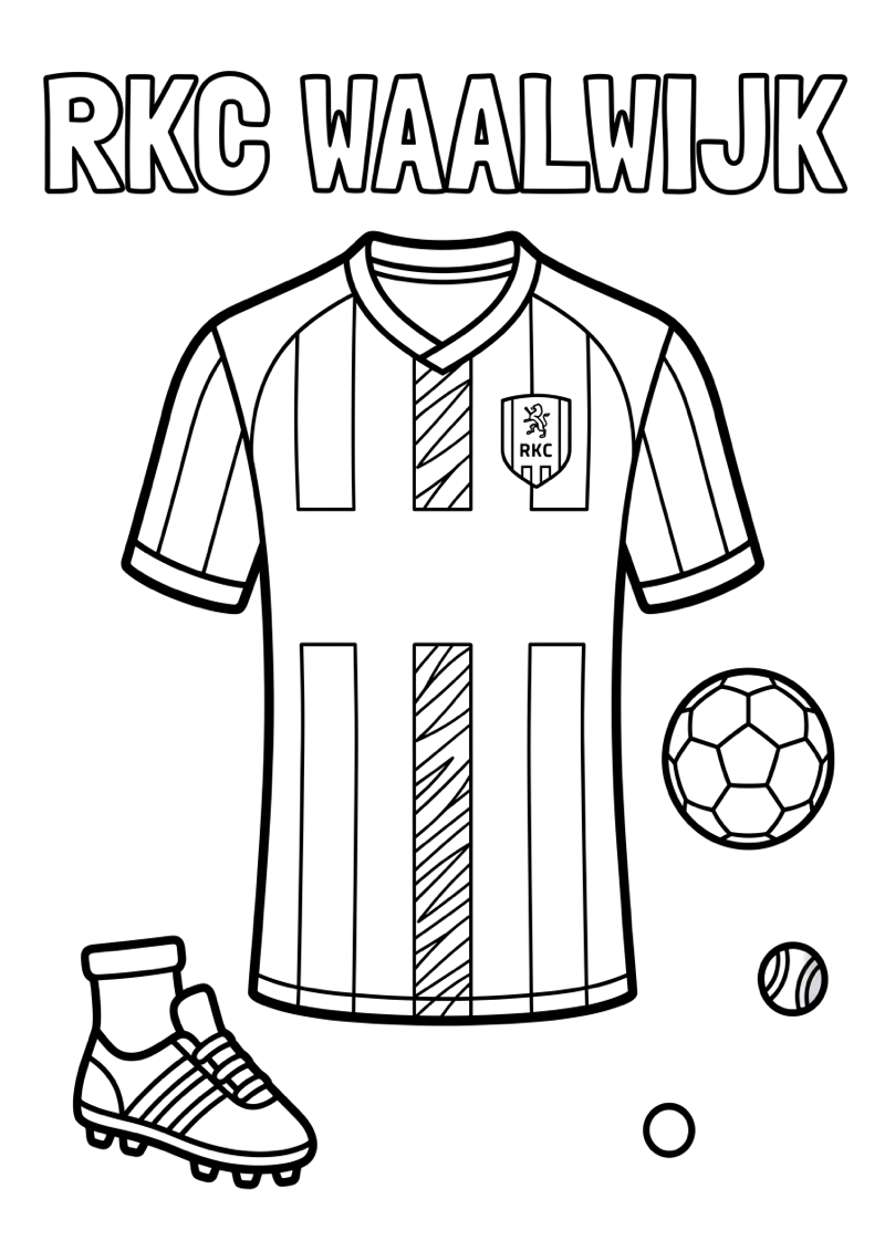 Rkc Waalwijk Voetbalshirt Kleurplaat — gratis kleurplaat