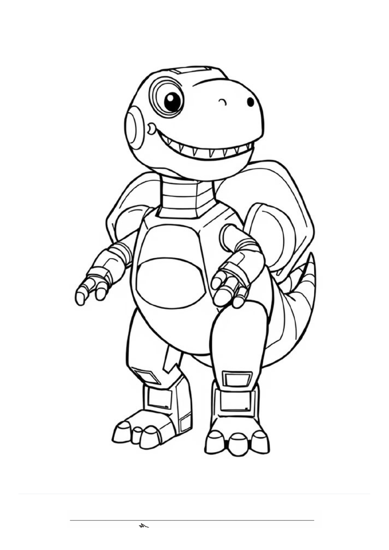 Robot dinosaurus Kleurplaat — gratis kleurplaat