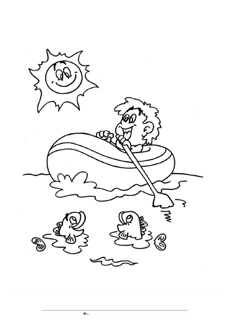 Roeiboot Kleurplaat — gratis kleurplaat