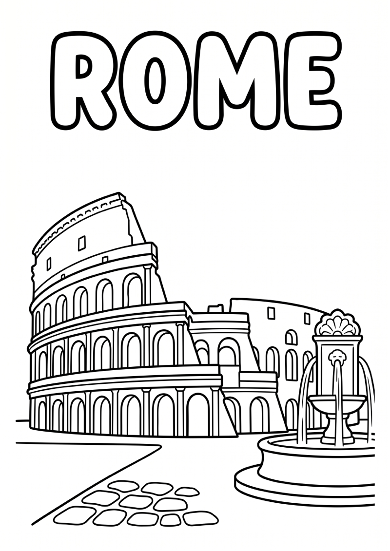 Rome Kleurplaat — gratis kleurplaat printen