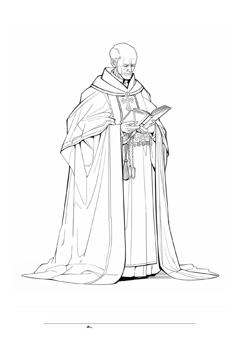 Royalty Priest Kleurplaat — gratis kleurplaat