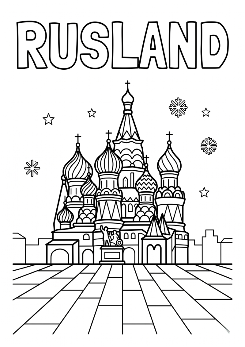 Rusland Kleurplaat — gratis kleurplaat printen