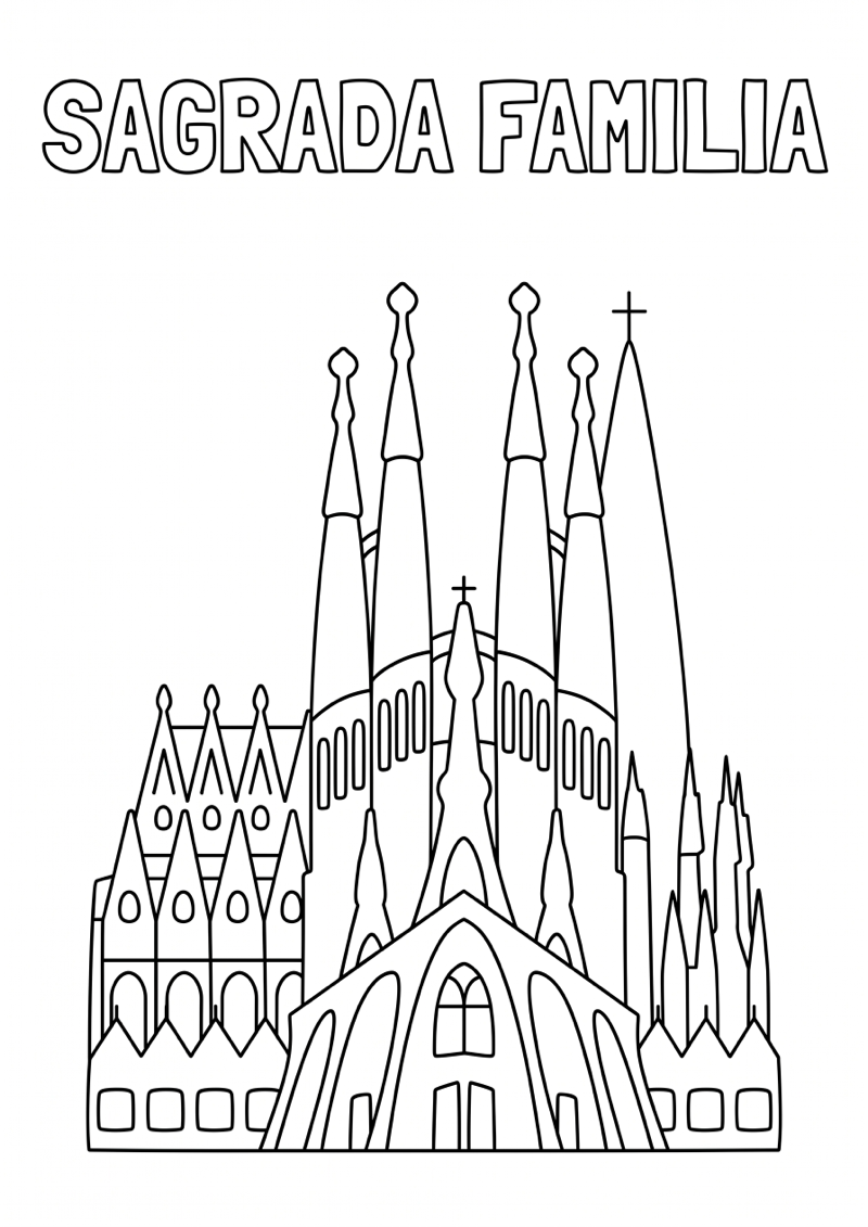 Sagrada Familia Kleurplaat — gratis kleurplaat printen