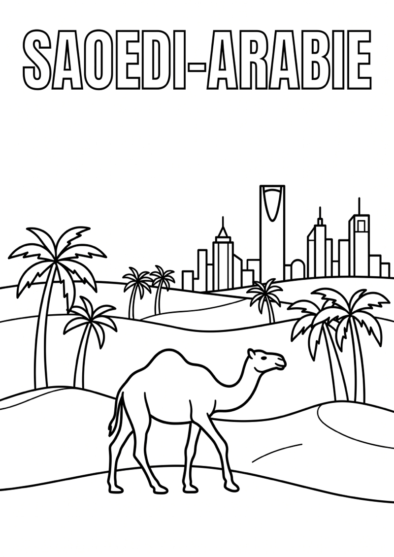 Saudi Arabie Kleurplaat — gratis kleurplaat printen