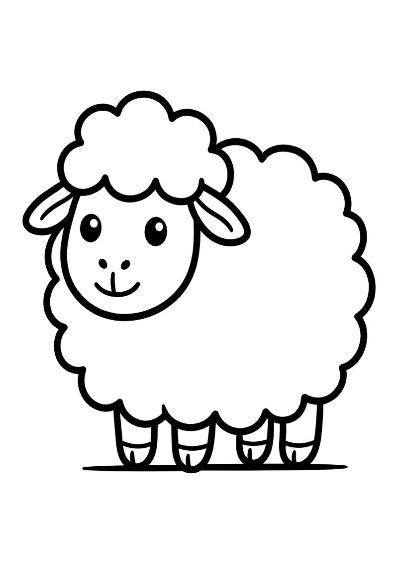 Schaap Kleurplaat — gratis kleurplaat printen