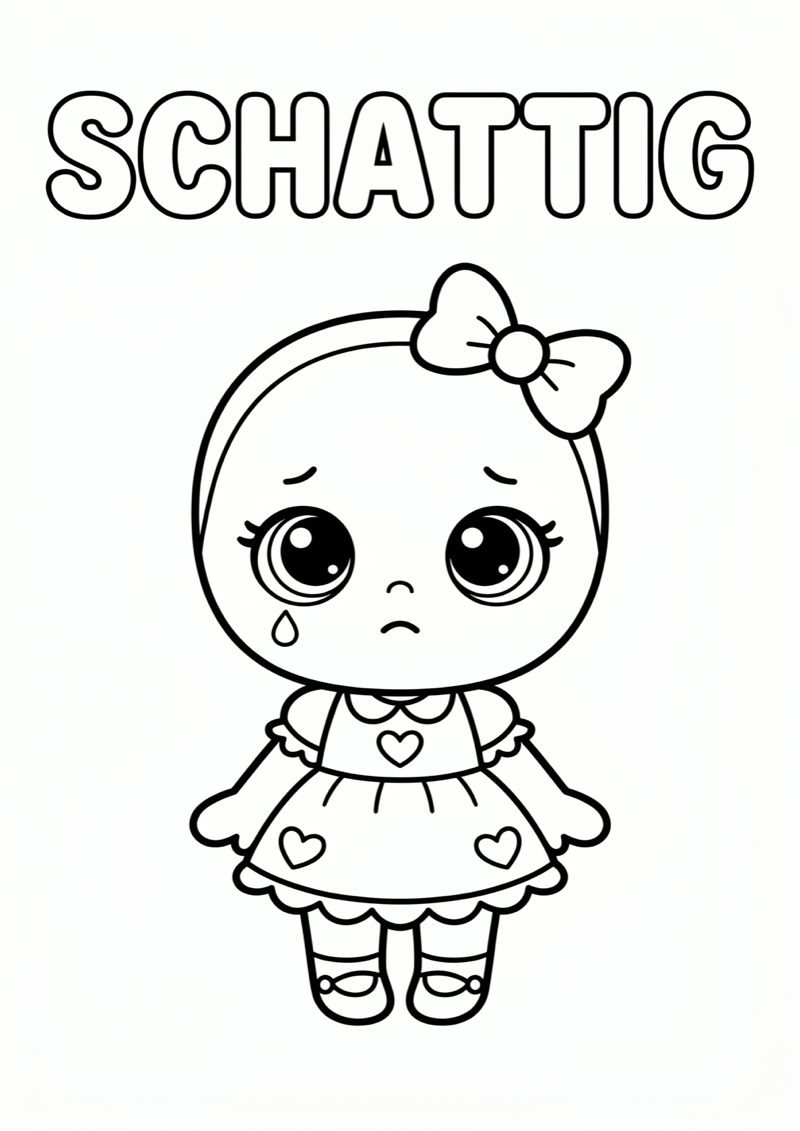 Schattig Crybaby Kleurplaat — gratis kleurplaat printen