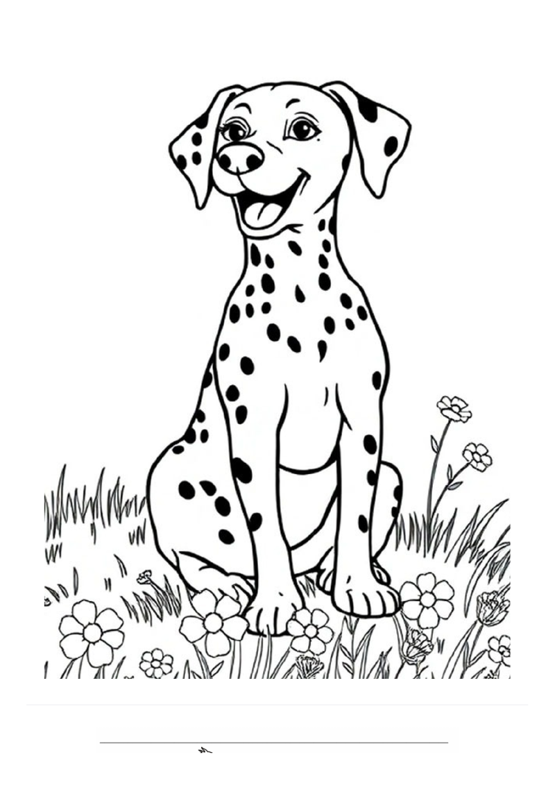 Schattige Dalmatiër Kleurplaat — gratis kleurplaat