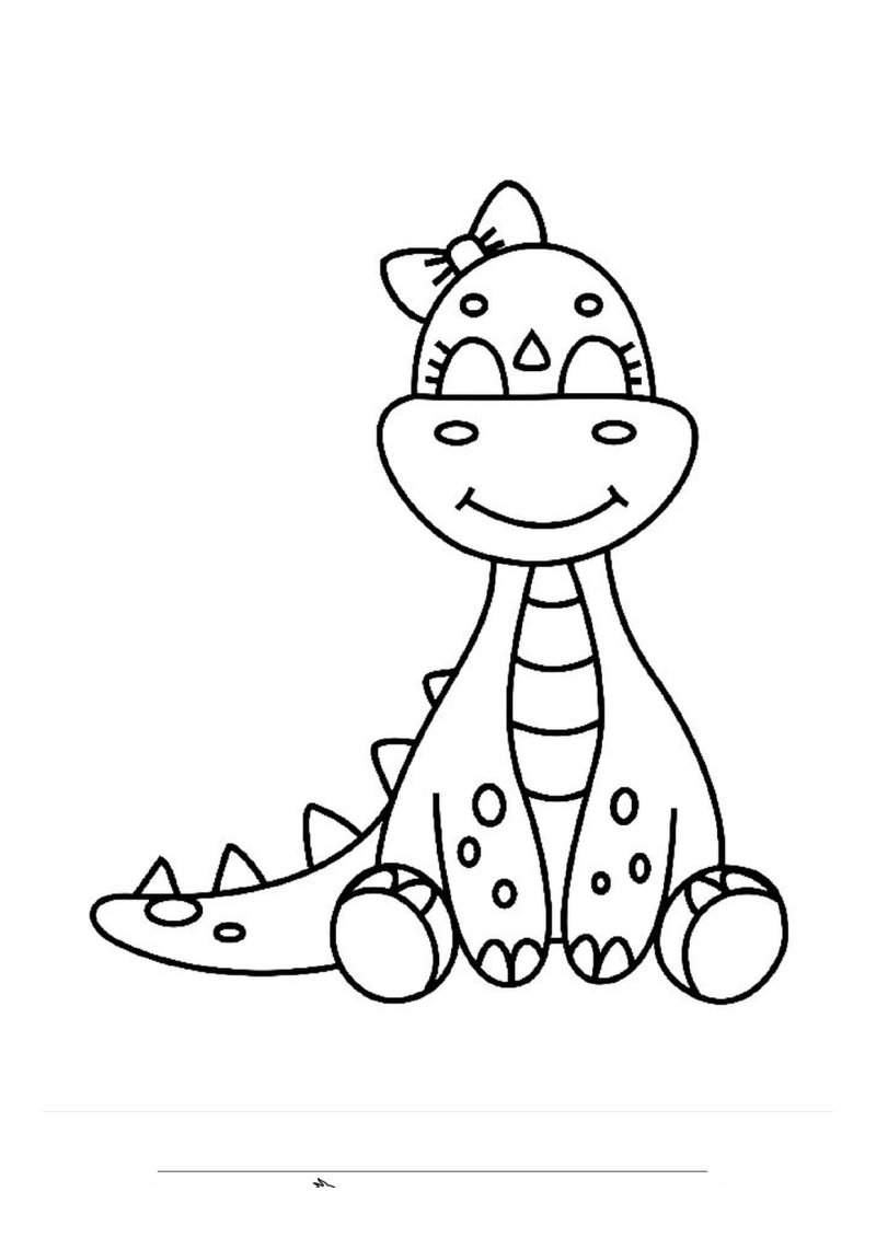 Schattige Dinosaurus Kleurplaat — gratis kleurplaat