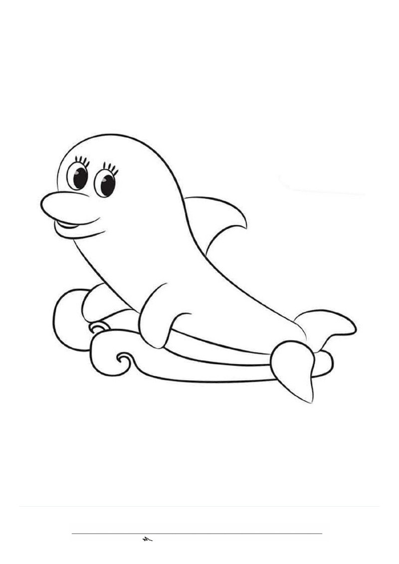 Schattige dolfijn Kleurplaat — gratis kleurplaat