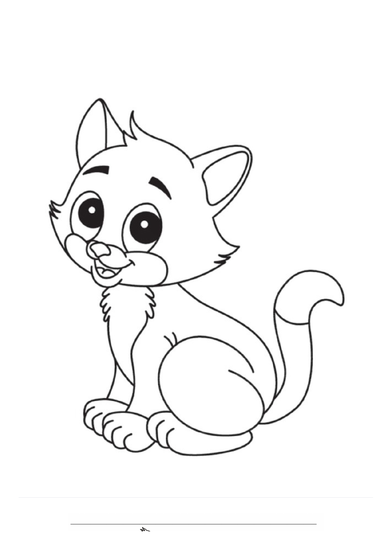 Schattige kat Kleurplaat — gratis kleurplaat