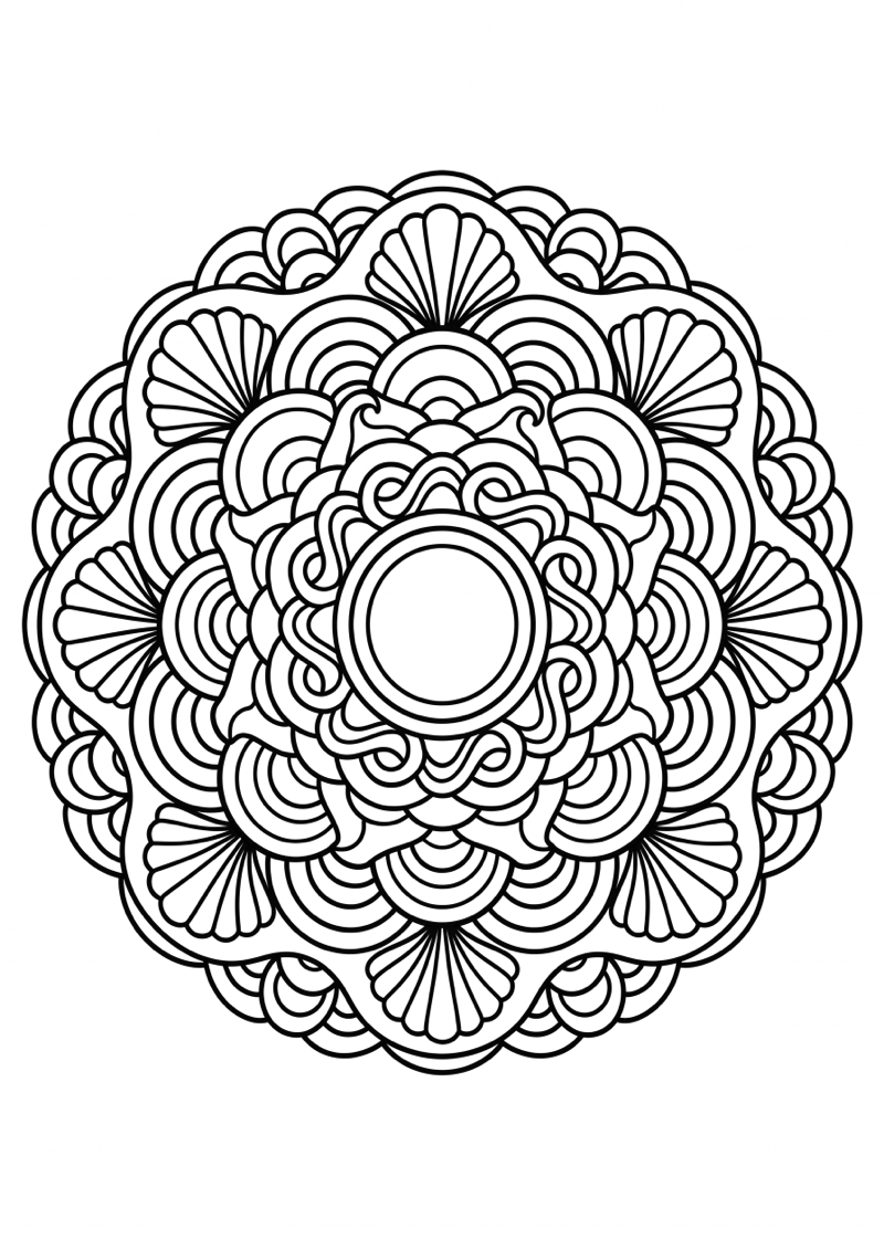Schelpen Mandala Kleurplaat — gratis kleurplaat printen