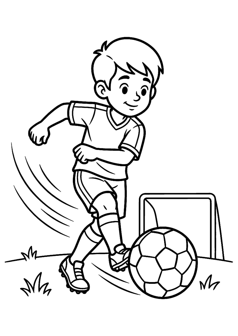 Schietende speler kleurplaat — gratis kleurplaat