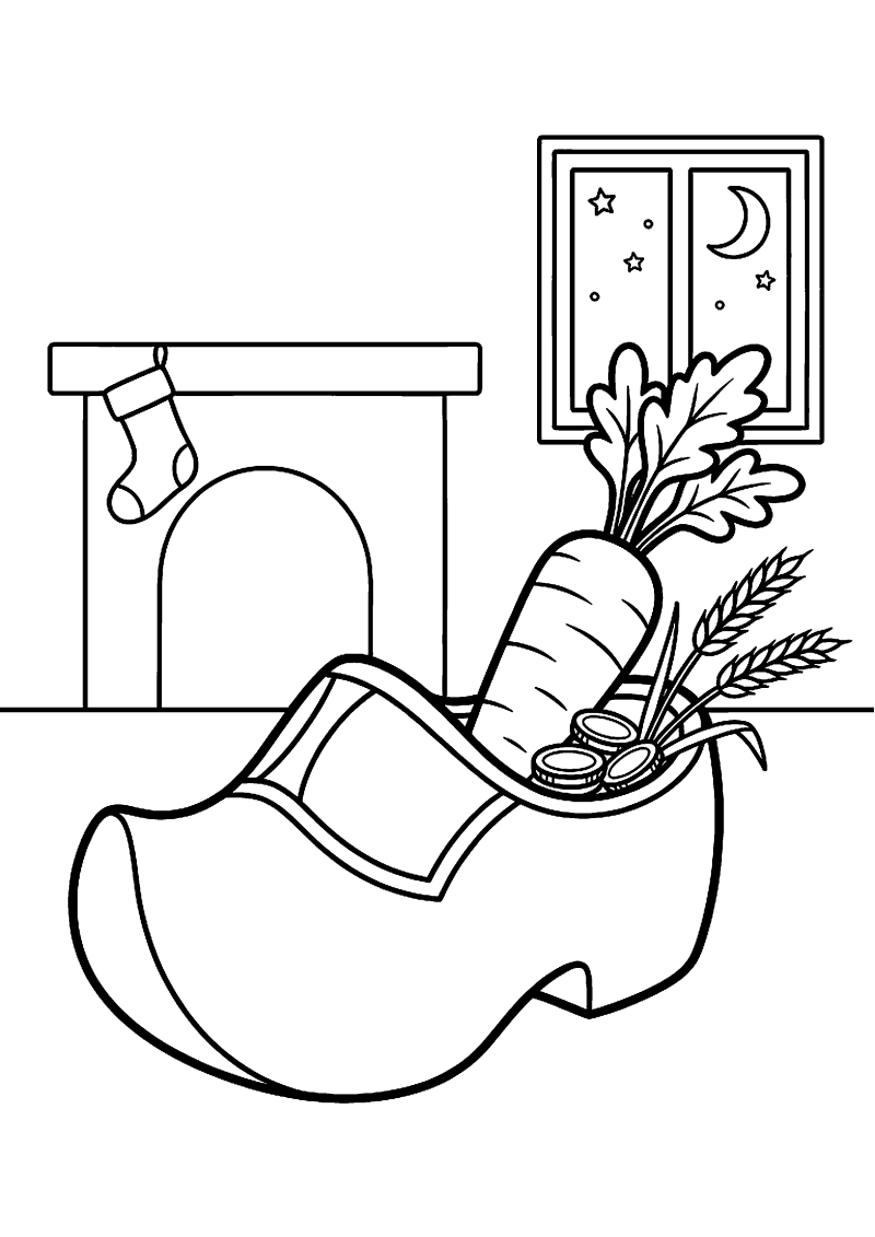 Schoen met wortel voor Ozosnel kleurplaat — gratis kleurplaat