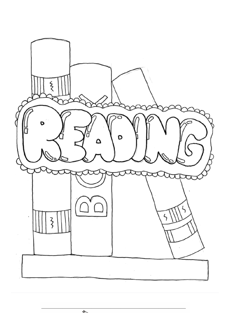 School Lezen Boeken Kleurplaat — gratis kleurplaat printen