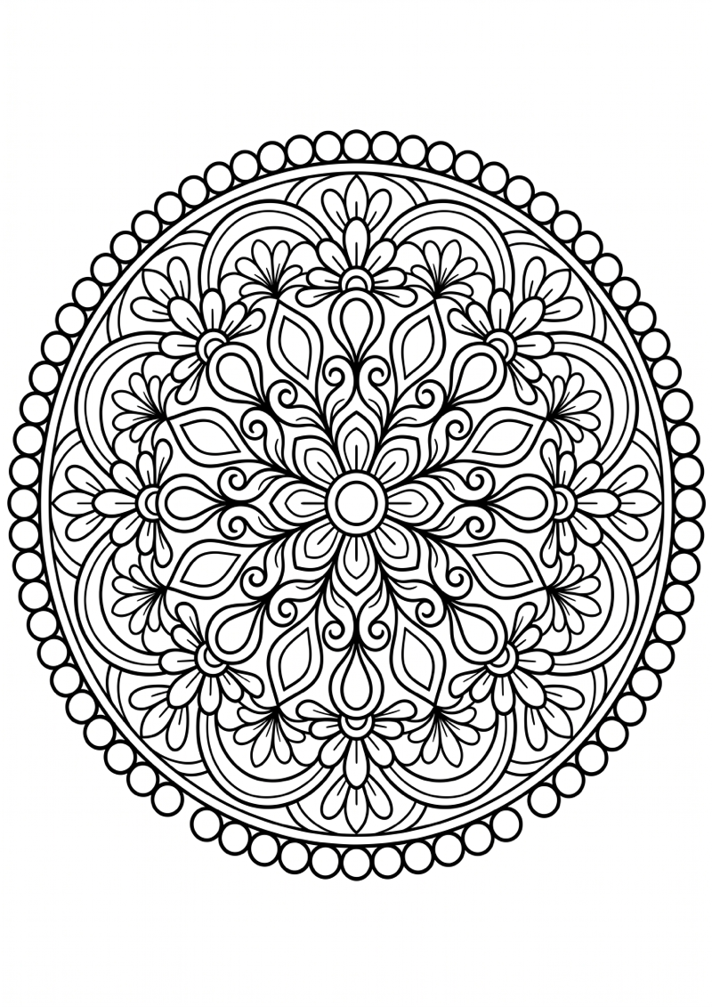 Sierlijke Kralen Mandala Kleurplaat — gratis kleurplaat printen