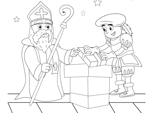 Sint en Piet op het Dak Kleurplaat — gratis kleurplaat printen