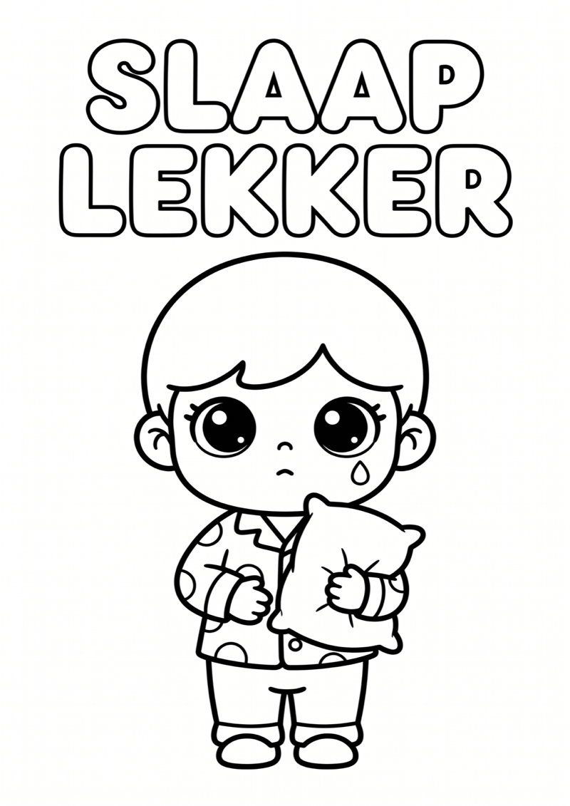 Slaap Lekker Crybaby Kleurplaat — gratis kleurplaat