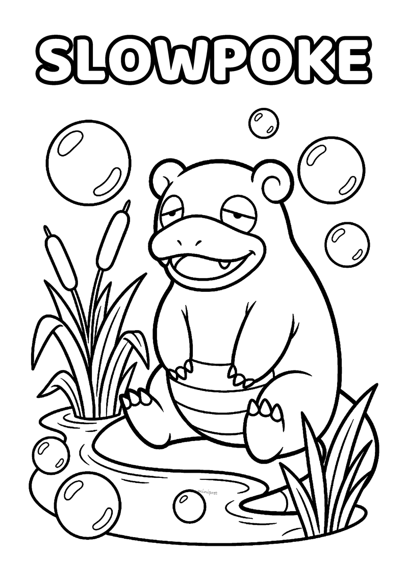 Slowpoke Kleurplaat — gratis kleurplaat printen
