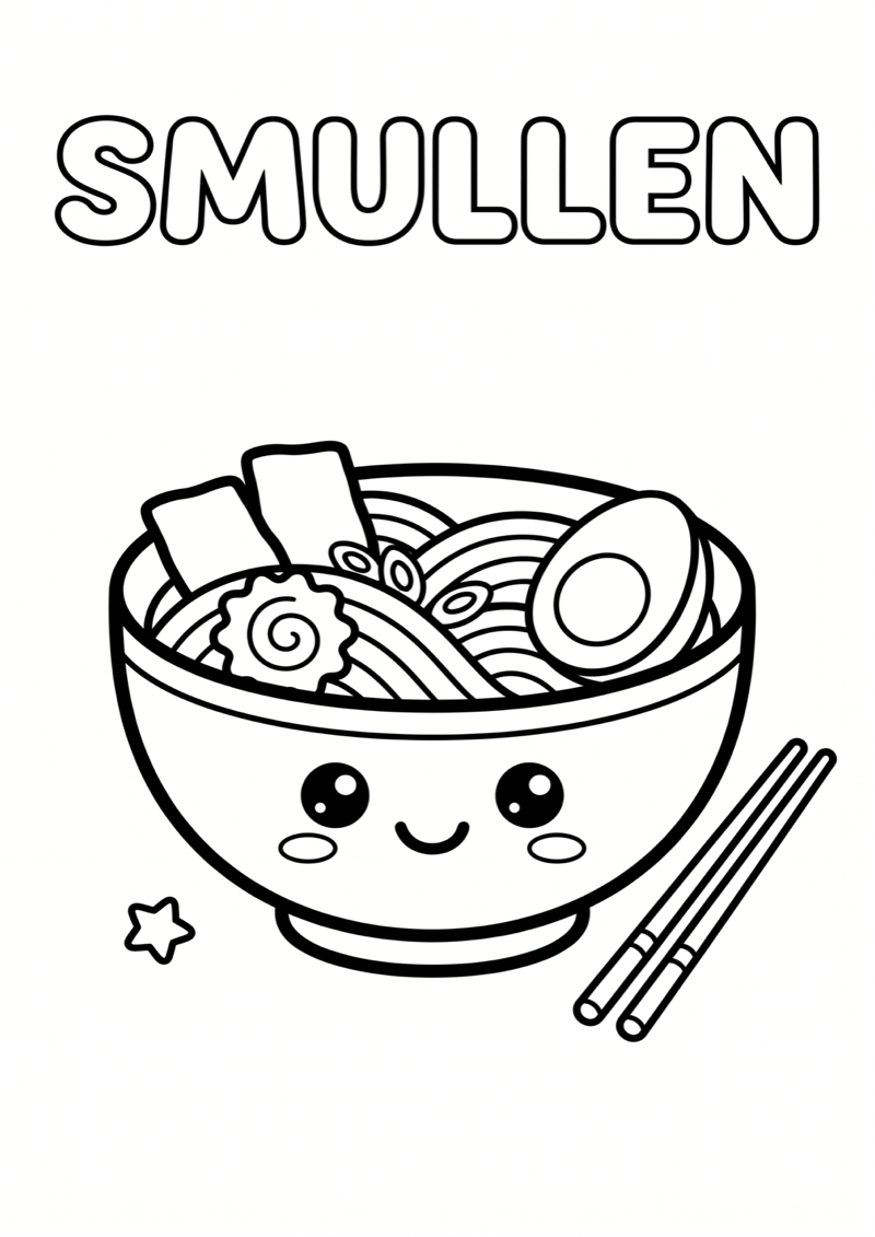 Smullen Ramen Kleurplaat — gratis kleurplaat printen