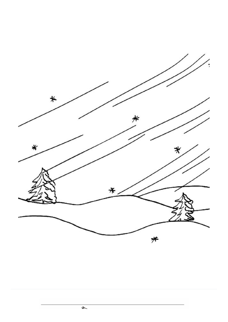 Sneeuwstorm Kleurplaat — gratis kleurplaat