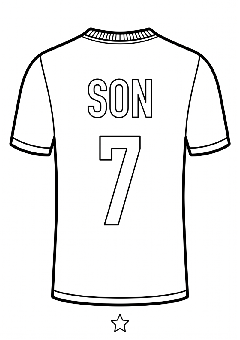 Son Voetbalshirt Kleurplaat — gratis kleurplaat printen