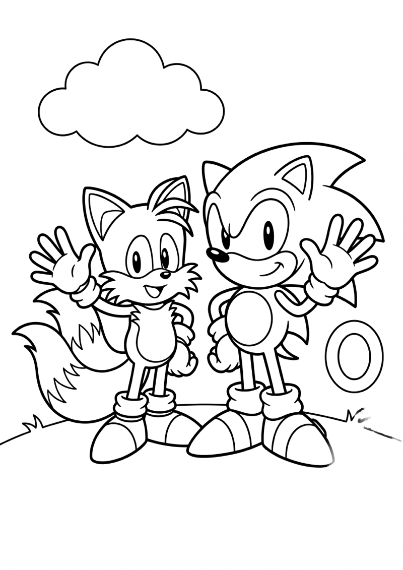 Sonic en Tails Kleurplaat — gratis kleurplaat