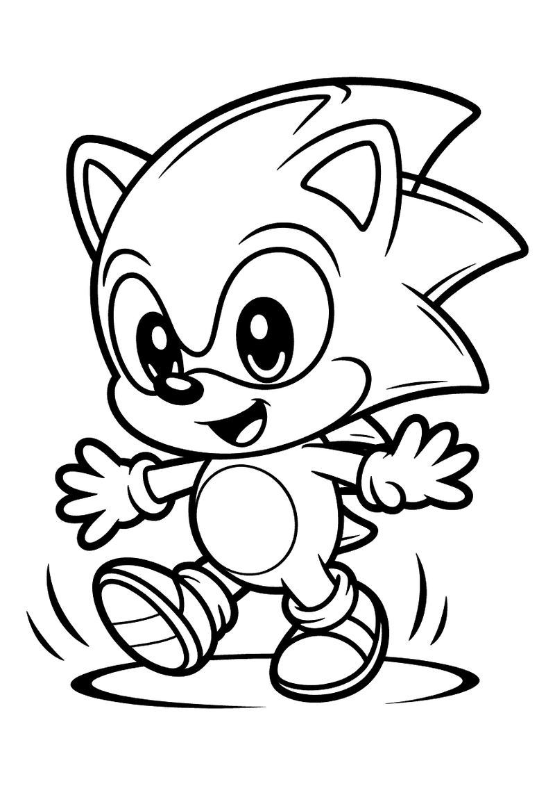 Baby Sonic eerste stapjes kleurplaat