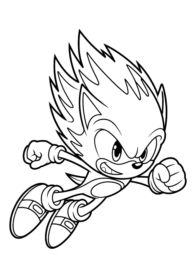 Sonic's super transformatie kleurplaat — gratis kleurplaat printen
