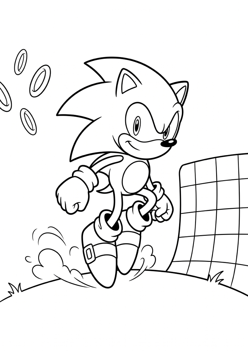Sonic Landt uit Sprong Kleurplaat — gratis kleurplaat