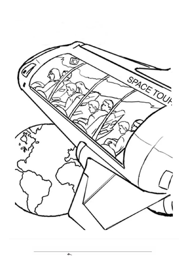Space Tour Kleurplaat — gratis kleurplaat